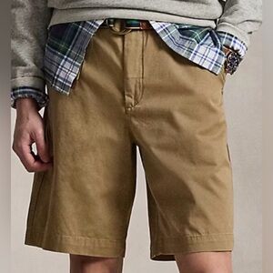 POLO Ralph Lauren Men's Brown Flat Front Short sz: 35 Relaxed Fit